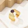 Natural Amethyst Finger Rings RJEW-K290-06G-4