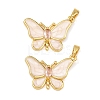 Brass Pave Clear Cubic Zirconia Pendants CU-T001-07G-A-1