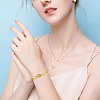1Pc Adjustable Flower Vacuum Plating 304 Stainless Steel Bangles for Women BJEW-YW0001-16-6