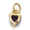 Brass Micro Pave Cubic Zirconia Charms KK-P192-08-G03-2