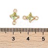 Brass Pave Glass Rhombus Links Connector Charms GLAA-Q088-001I-3