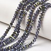 Electroplate Opaque Glass Beads Strands EGLA-A034-P6mm-S14-1