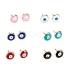 Evil Eye Enamel Stud Earrings for Girl Women EJEW-H126-31G-1