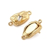 Brass Micro Pave Clear Cubic Zirconia Box Clasps KK-C075-15G-2