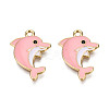 Light Gold Plated Alloy Enamel Pendants ENAM-T009-55B-RS-2