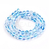 Electroplate Transparent K9 Glass Beads Strands X-GLAA-L028-8mm-A07-3