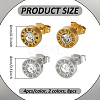 8Pcs 2 Colors 304 Stainless Steel Flat Round Stud Earrings EJEW-GO0003-12-2