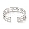304 Stainless Steel Star Open Cuff Bangles BJEW-L682-026P-2