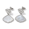 Shell Shape 304 Stainless Steel Shell Stud Earrings EJEW-L283-039P-1