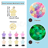 28pcs 7 colors Luminous Opaque Resin Pendants RESI-TA0002-12-3