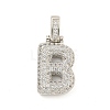 Brass Micro Pave Clear Cubic Zirconia Pendants KK-B099-01P-B-1