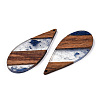 Transparent Resin & Walnut Wood Big Pendants RESI-ZX017-68-2