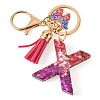 Alloy Resin Butterfly Keychains KEYC-TADJ0002-02G-X-2
