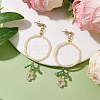 Flower Glass Seed Beads Dangle Earrings EJEW-MZ00148-01-2