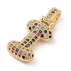 Brass Micro Pave Cubic Zirconia Pendants ZIRC-P121-01G-I-2