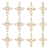 CHGCRAFT 12Pcs Brass Micro Pave Cubic Zirconia Pendants KK-CA0003-65-1