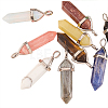 10Pcs 10 Style Natural & Synthetic Gemstone Pointed Pendants G-CJ0001-72-5