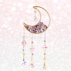 1Pc Alloy & Natural Gemstone Chips Moon Hanging Ornaments HJEW-BBC0001-17C-5