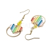 Heart Alloy Enamel & Brass Ring Dangle Earrings for Women EJEW-JE05922-4