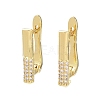 Rack Plating Brass with Cubic Zirconia Hoop Earring Findings KK-Z036-09G-1