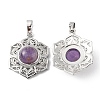 Natural Amethyst Pendants G-P498-02P-04-2