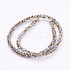 Half Plated Faceted Rondelle Electroplate Glass Beads Strands X-EGLA-D020-3x2mm-14-2