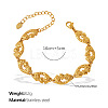 304 Stainless Steel Textured Lip Link Chain Bracelets for Women WG1034E-02-2