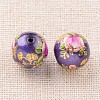 Flower Picture Printed Glass Round Beads GLAA-J087-12mm-B08-2