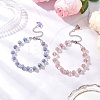 2Pcs 2 Colors Lampwork Beaded Bracelets for Women BJEW-JB12135-1