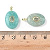 Natural Amazonite & Cubic Zirconia Pendants G-Z076-01G-15-3