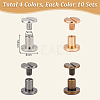 40Sets 4 Colors Alloy Screw Clasps BUTT-PH0001-30A-2