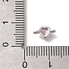 Rack Plating Brass Cubic Zirconia Heart Links Connector Charms KK-M014-01F-P-3