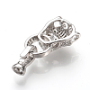 Brass Micro Pave Cubic Zirconia Fold Over Clasps ZIRC-S058-02P-2