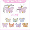 120Pcs Butterfly Gradient Color Baking Paint Transparent Glass Charms PALLOY-HY00098-2