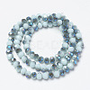 Electroplate Opaque Solid Color Glass Beads Strands X-EGLA-A034-P4mm-I05-2