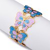 304 Stainless Steel Enamel Cuff Bangles for Women BJEW-P347-01G-B-3