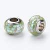 304 Stainless Steel Resin European Beads RPDL-P002-A06-1