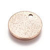Ion Plating(IP) 304 Stainless Steel Textured Pendants STAS-I098-01-12mm-RG-1