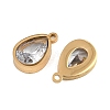 Plated 304 Stainless Steel & Glass Pendants GL-CBA5A59-01G-5