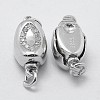 Anti-Tarnish Rhodium Plated 925 Sterling Silver Cubic Zirconia Box Clasps STER-F037-062P-2