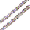 Electroplate Transparent Glass Beads Strands GLAA-TAC0028-009E-2