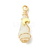 2Pcs Electroplated Natural Quartz Crystal Dyed Copper Wire Wrapped Pendants PALLOY-JF03163-01-3