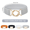 GOMAKERER 4Pcs 4 Colors Polyester Elastic Corset Belts with Alloy Ring Buckle AJEW-GO0001-40-2