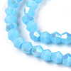 Opaque Solid Color Electroplate Glass Beads Strands EGLA-A039-P2mm-L12-2