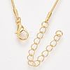 Brass Round Snake Chain Necklace Making X-MAK-T006-11A-G-2