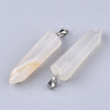 Natural White Agate Point Pendants G-R220-34P-2