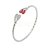 Brass Micro Pave Clear Cubic Zirconia Cuff Bangles for Women LS-BJEW-B145-08G-03-1
