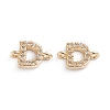 Brass Micro Pave Cubic Zirconia Letter Links ZIRC-I042-16G-D-1
