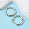 Brass Micro Pave Cubic Zirconia Huggie Hoop Earrings LS-EJEW-K083-36P-B-2