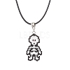MIYUKI Delica Beads Beaded Halloween Skull Pendant Waxed Cotton Cord Necklaces for Women NJEW-MZ00111-2
